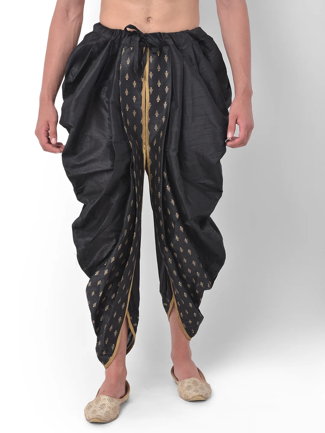 Solid Color Dupion Silk Dhoti Pant in Dusty Green : MXX258